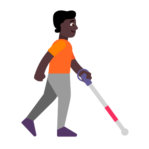 <p>Особa з білою палицею: Темношкірий, що дивиться праворуч</p> для Microsoft Windows 11 24H2 August 2025 Update