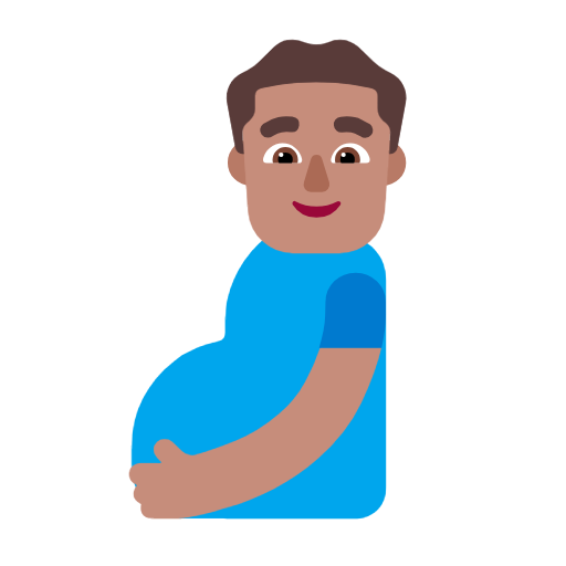 Вагітний чоловік: середній тон шкіри для Microsoft Windows 11 24H2 August 2025 Update