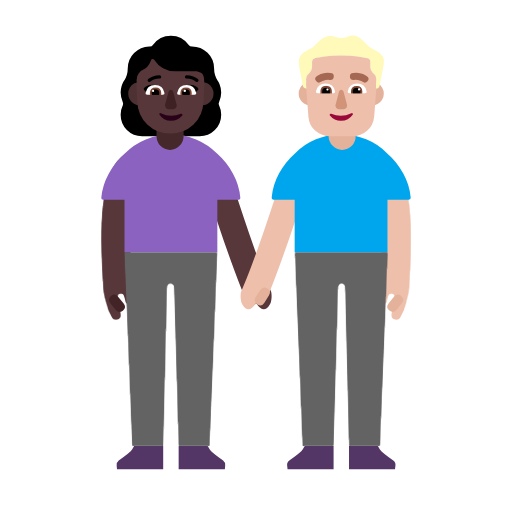 Mulher And Homem Holding Hands: Pele Escura, Pele Morena Clara para Microsoft Windows 11 24H2 August 2025 Update