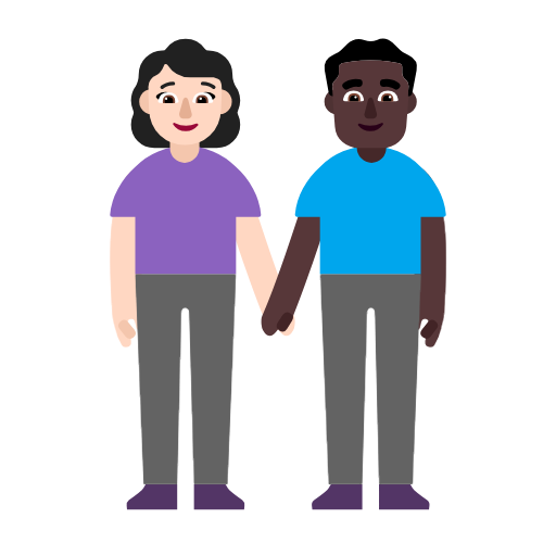 Mulher And Homem Holding Hands: Pele Clara, Pele Escura para Microsoft Windows 11 24H2 August 2025 Update