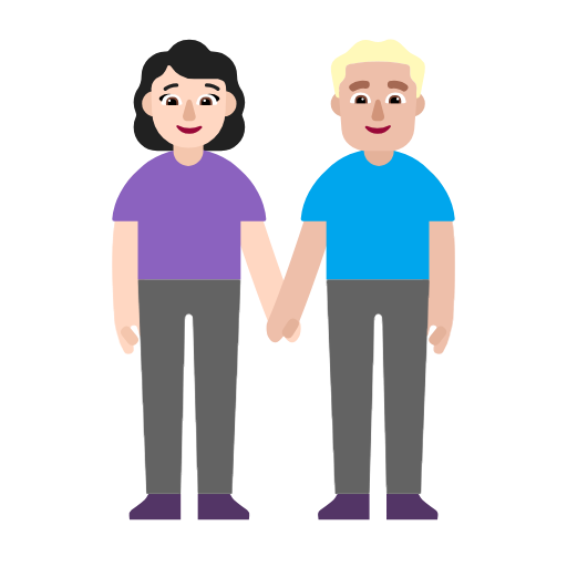 Mulher And Homem Holding Hands: Pele Clara, Pele Morena Clara para Microsoft Windows 11 24H2 August 2025 Update