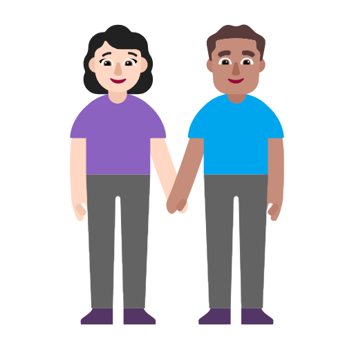 Mulher And Homem Holding Hands: Pele Clara, Pele Morena para Microsoft Windows 11 24H2 August 2025 Update