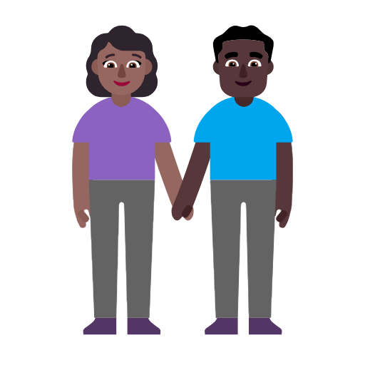 Mulher And Homem Holding Hands: Pele Morena Escura, Pele Escura para Microsoft Windows 11 24H2 August 2025 Update