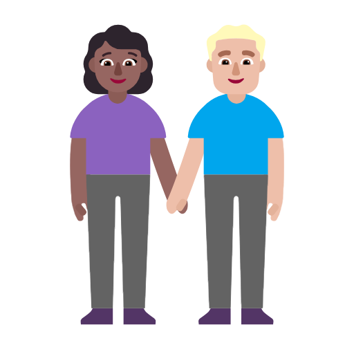 Mulher And Homem Holding Hands: Pele Morena Escura, Pele Morena Clara para Microsoft Windows 11 24H2 August 2025 Update