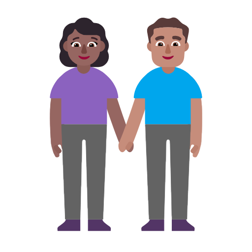 Mãos de Mulher e Homem: Tom de Pele Medium-Dark, Tom de Pele Medium para Microsoft Windows 11 24H2 August 2025 Update