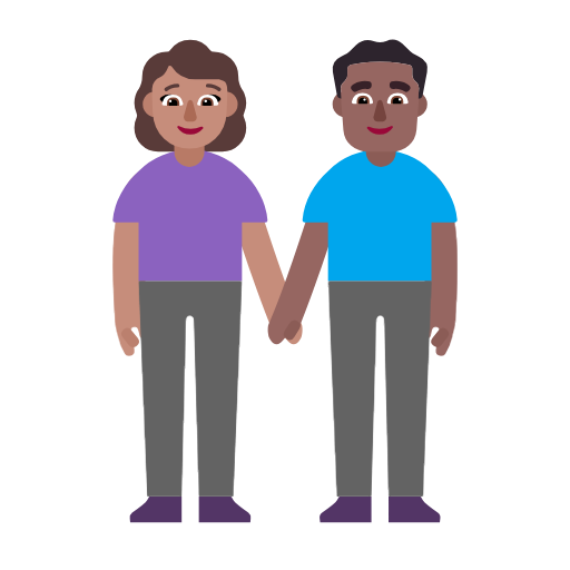 Mulher And Homem Holding Hands: Pele Morena, Pele Morena Escura para Microsoft Windows 11 24H2 August 2025 Update