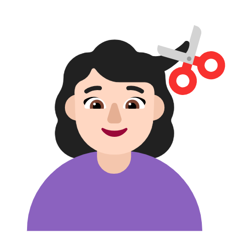 Mulher Cortando O Cabelo: Pele Clara para Microsoft Windows 11 24H2 August 2025 Update