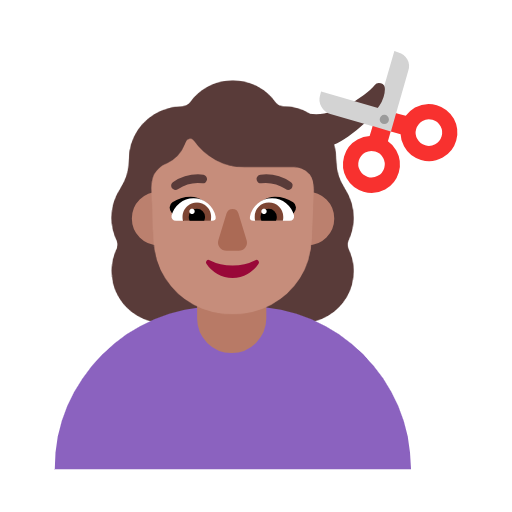 Mulher Cortando O Cabelo: Pele Morena para Microsoft Windows 11 24H2 August 2025 Update