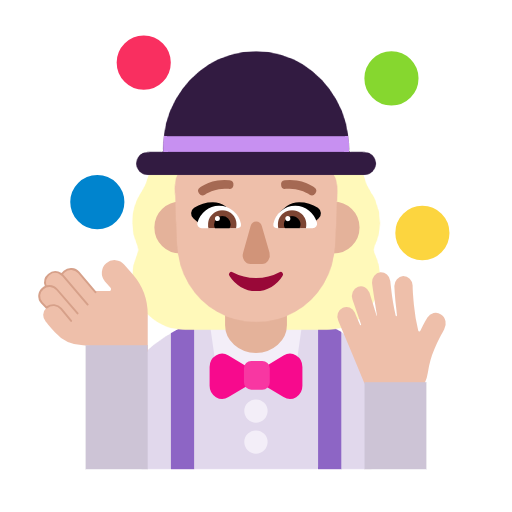 Жінка-жонглер: світлий тон шкіри для Microsoft Windows 11 24H2 August 2025 Update