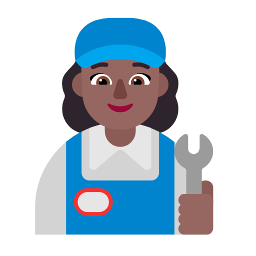 Mecânica: Pele Morena Escura para Microsoft Windows 11 24H2 August 2025 Update