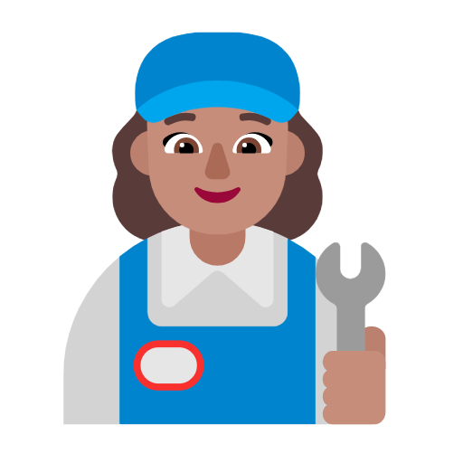 Женщина-механик: средний тон кожи для Microsoft Windows 11 24H2 August 2025 Update