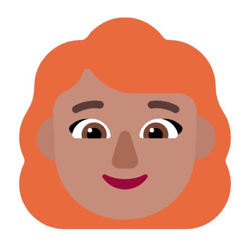 Mulher: Pele Morena, Cabelo Vermelho para Microsoft Windows 11 24H2 August 2025 Update