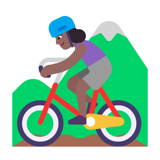 Mulher Fazendo Mountain Bike: Pele Morena Escura para Microsoft Windows 11 24H2 August 2025 Update