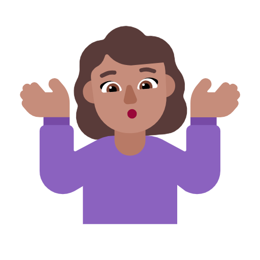 Жінка знизує плечима: середній тон шкіри для Microsoft Windows 11 24H2 August 2025 Update