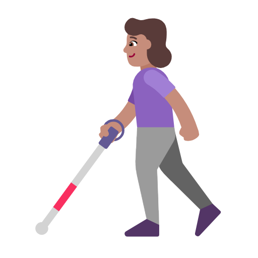 Mulher Com Bengala Para Cego: Pele Morena para Microsoft Windows 11 24H2 August 2025 Update