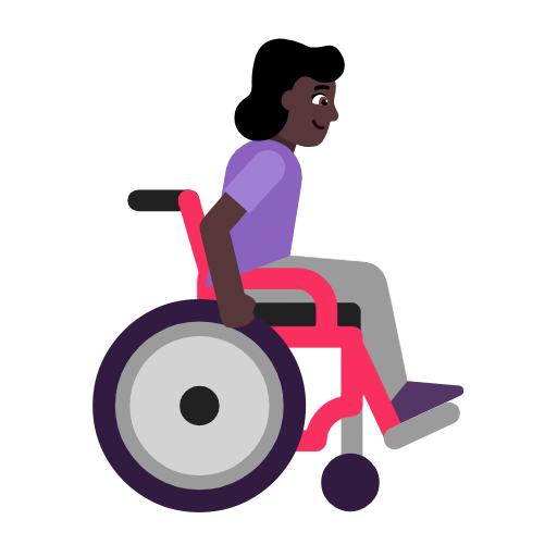 Mulher em cadeira de rodas manual voltada para a direita: tom de pele escuro para Microsoft Windows 11 24H2 August 2025 Update