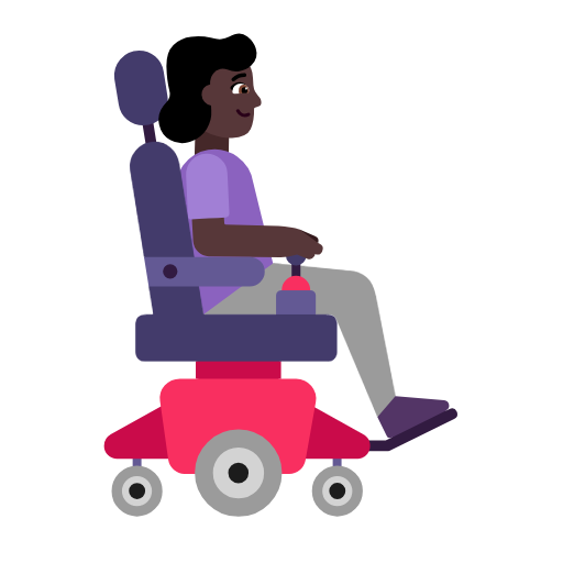 Mulher em cadeira de rodas motorizada voltada para a direita: tom de pele escuro para Microsoft Windows 11 24H2 August 2025 Update
