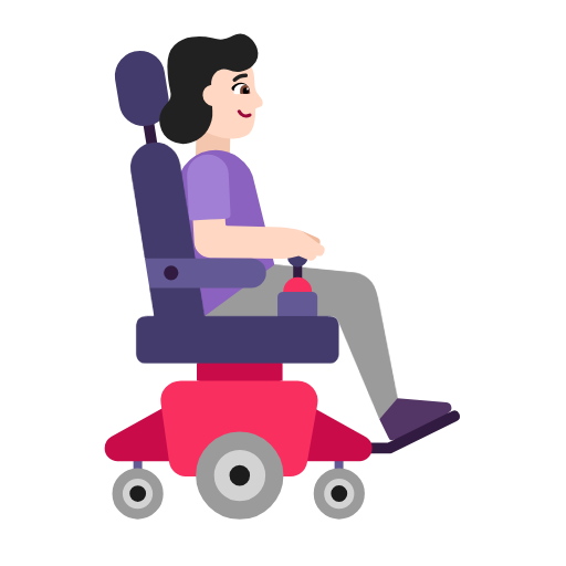 Mulher em cadeira de rodas motorizada voltada para a direita: tom de pele claro para Microsoft Windows 11 24H2 August 2025 Update