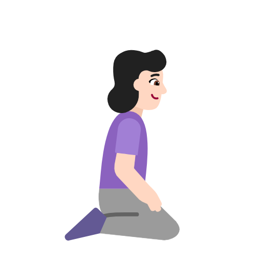 Mulher ajoelhada de frente para a direita: tom de pele claro para Microsoft Windows 11 24H2 August 2025 Update