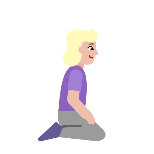 Mulher ajoelhada de frente para a direita: tom de pele médio-claro para Microsoft Windows 11 24H2 August 2025 Update