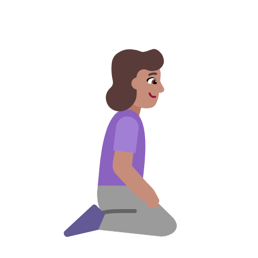 Mulher ajoelhada de frente para a direita: tom de pele médio para Microsoft Windows 11 24H2 August 2025 Update