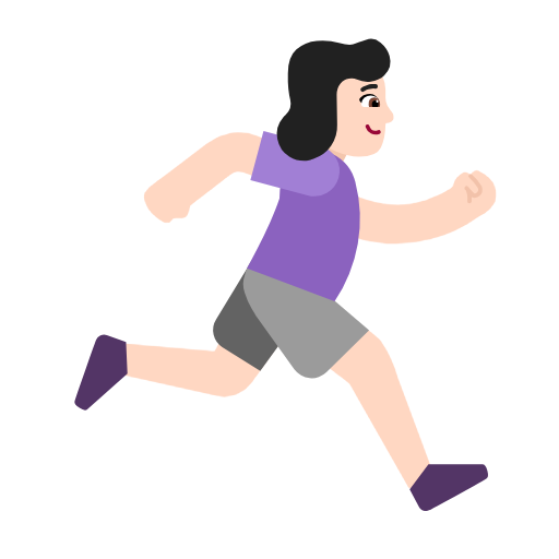 Mulher correndo de frente para a direita: tom de pele claro para Microsoft Windows 11 24H2 August 2025 Update