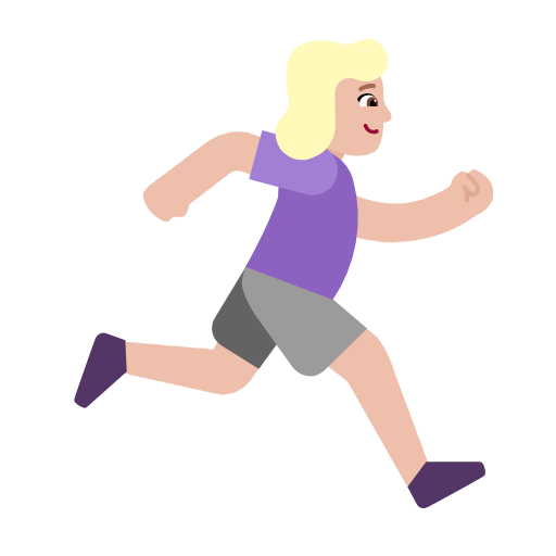 Mulher correndo de frente para a direita: tom de pele médio-claro para Microsoft Windows 11 24H2 August 2025 Update