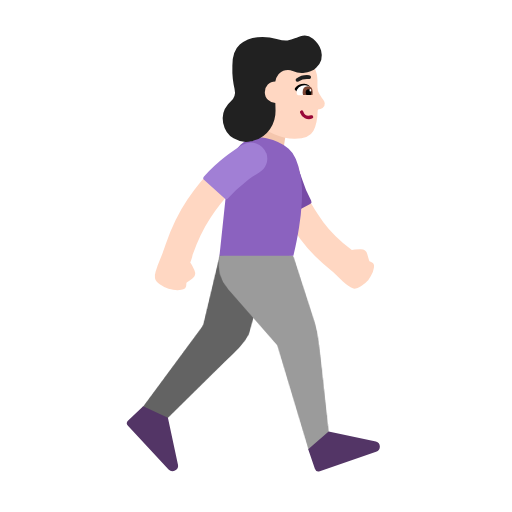 Жінка, що йде обличчям вправо: світлий тон шкіри для Microsoft Windows 11 24H2 August 2025 Update