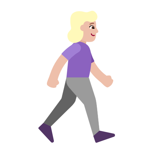 Mulher caminhando de frente para a direita: tom de pele médio-claro para Microsoft Windows 11 24H2 August 2025 Update