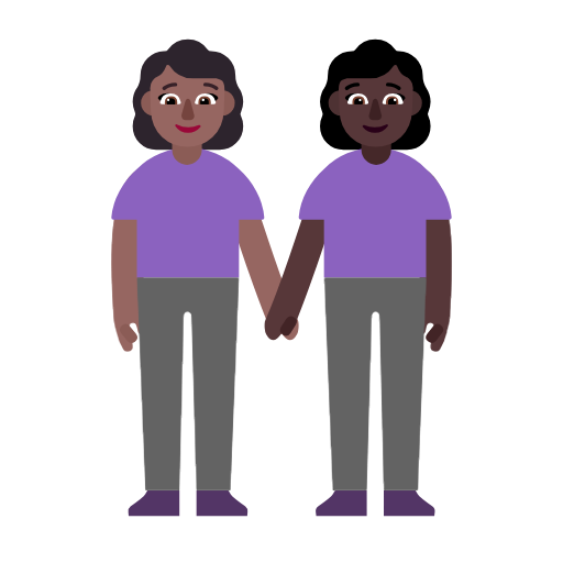 Duas Mulheres De Mãos Dadas: Pele Morena Escura, Pele Escura para Microsoft Windows 11 24H2 August 2025 Update