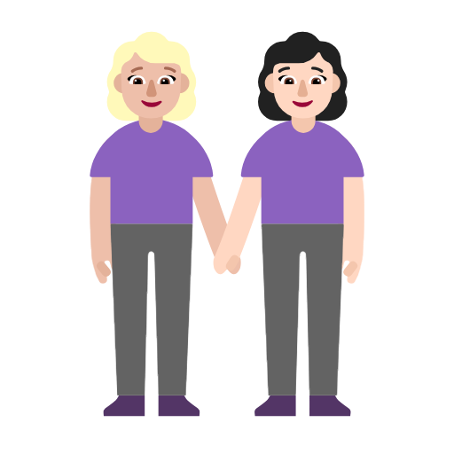 Duas Mulheres De Mãos Dadas: Pele Morena Clara, Pele Clara para Microsoft Windows 11 24H2 August 2025 Update