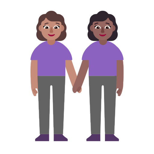 Duas Mulheres De Mãos Dadas: Pele Morena, Pele Morena Escura para Microsoft Windows 11 24H2 August 2025 Update