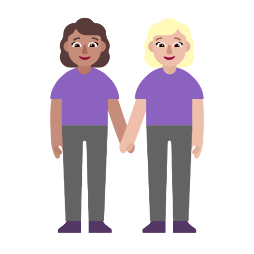 Duas Mulheres De Mãos Dadas: Pele Morena, Pele Morena Clara para Microsoft Windows 11 24H2 August 2025 Update