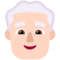 Мужчина: очень светлый тон кожи седые волосы