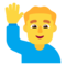 Мужчина с поднятой рукой