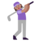 Женщина играет в гольф: средний тон кожи Женщина играет в гольф: средний тон кожи