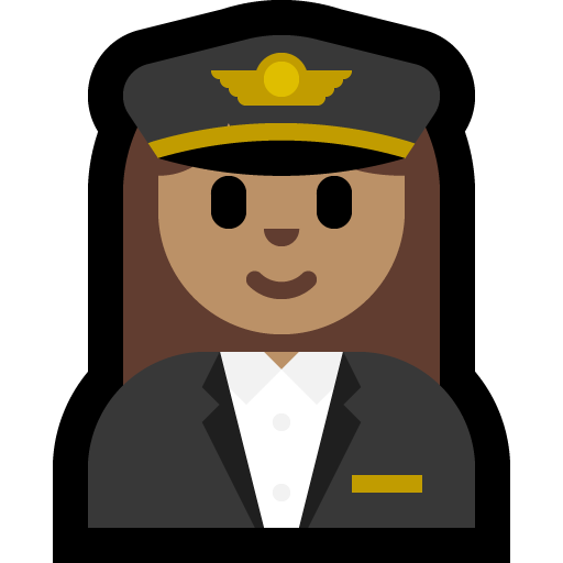 Жінка-пілот: Середній Відтінок Шкіри
