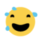 פרצוף מחייך עם טיפת זיעה