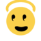 פרצוף מחייך עם הילת מלאך