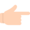 Achterkant van hand met naar rechts wijzende wijsvinger