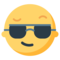 Lachend gezicht met zonnebril