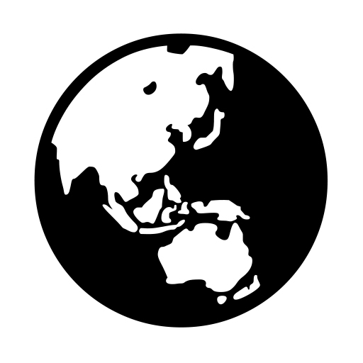 Globus zobrazující Asii a Austrálii