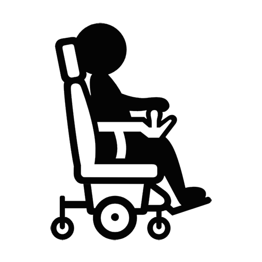 Osoba na motorovém invalidním vozíku čelem doprava