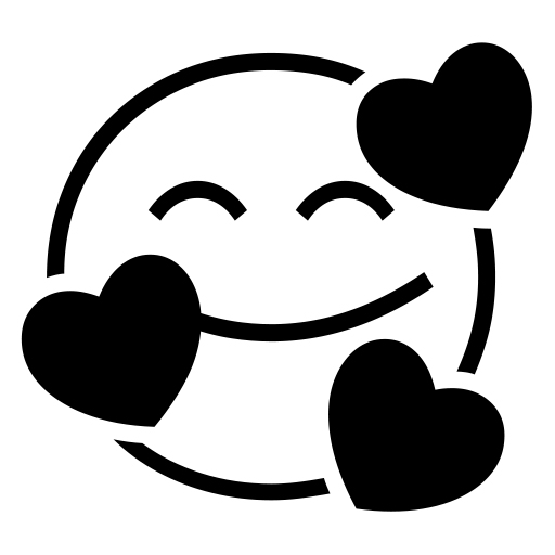 Usmívající se tvář se srdíčky