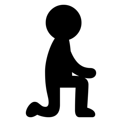 Person Kneeling Facing Right: Light Skin Tone