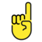 Nach Oben Weisender Zeigefinger Von Vorne