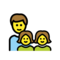 Familie: Mann, Mädchen, Mädchen