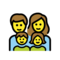 Familie: Mann, Frau, Mädchen, Junge