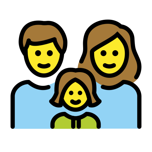 Familie: Mann, Frau, Mädchen