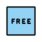 Wort „Free“ In Blauem Quadrat